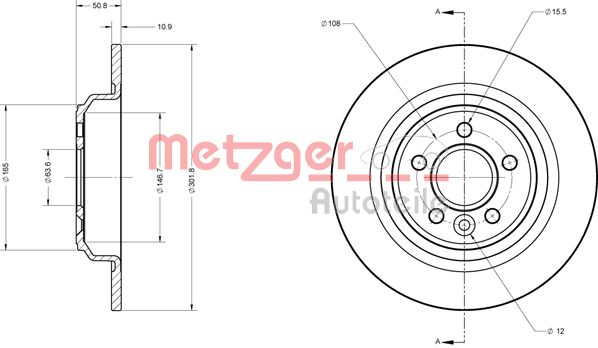 METZGER Тормозной диск 6110053