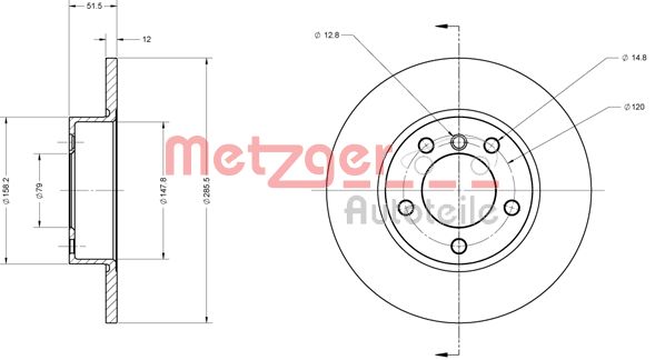 METZGER Bremžu diski 6110057