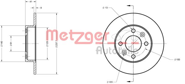 METZGER Bremžu diski 6110061