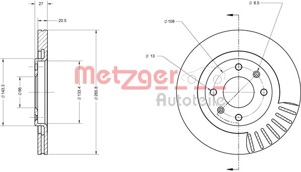 METZGER Тормозной диск 6110067