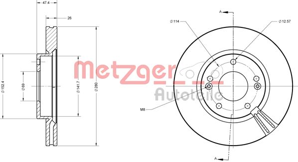 METZGER Тормозной диск 6110076