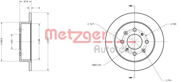 METZGER Bremžu diski 6110081