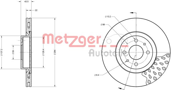METZGER Тормозной диск 6110098