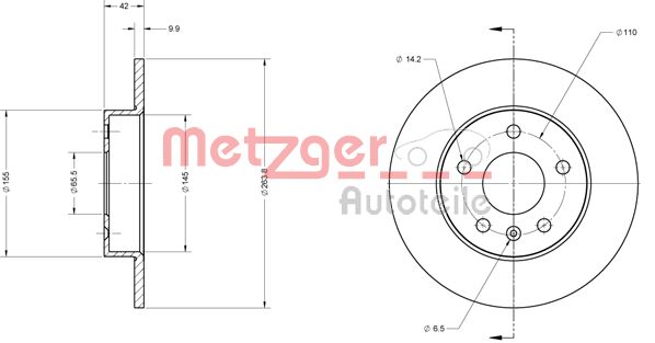 METZGER Bremžu diski 6110102