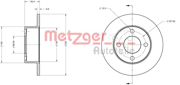 METZGER Bremžu diski 6110106