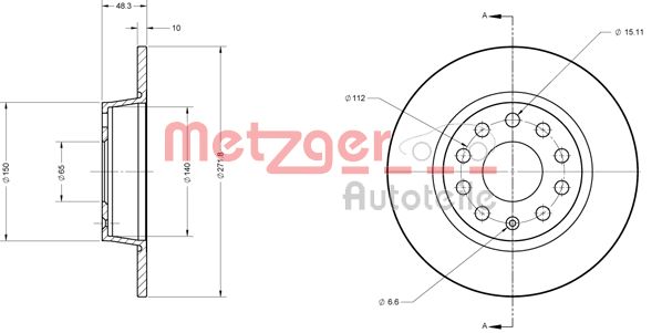 METZGER Bremžu diski 6110108