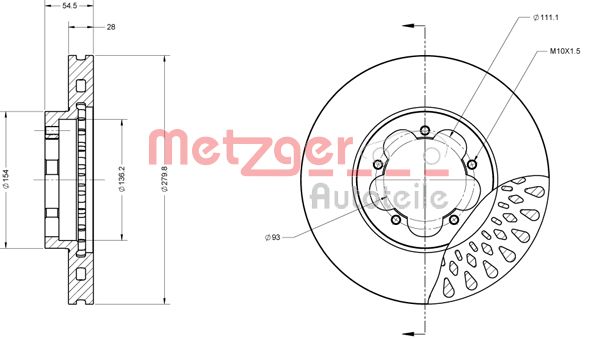 METZGER Bremžu diski 6110117