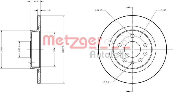 METZGER Bremžu diski 6110119