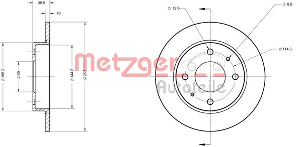 METZGER Bremžu diski 6110123