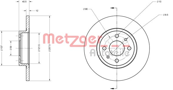 METZGER Bremžu diski 6110124