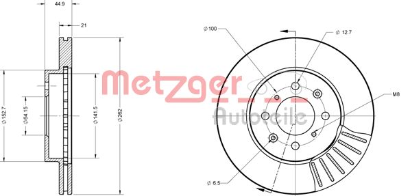 METZGER Bremžu diski 6110128