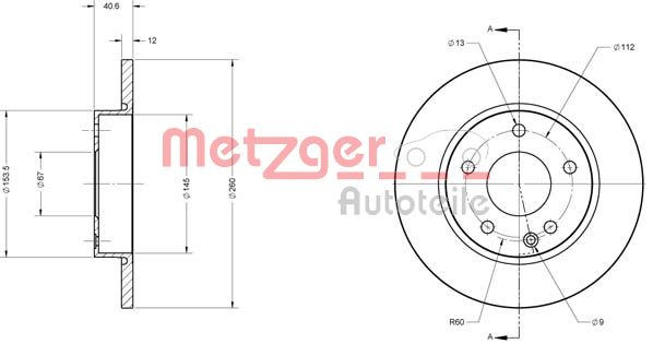 METZGER Тормозной диск 6110129