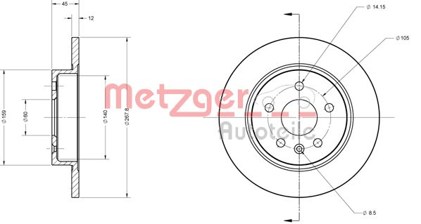 METZGER Bremžu diski 6110130