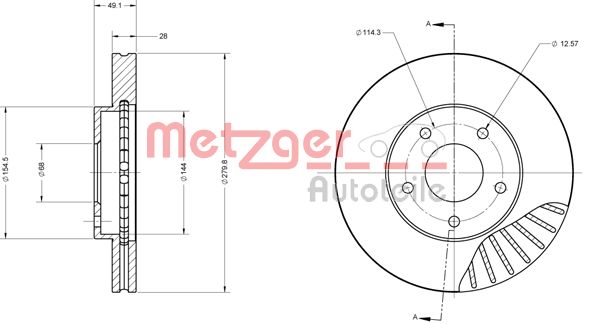 METZGER Тормозной диск 6110132