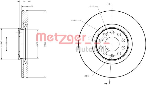 METZGER Тормозной диск 6110134