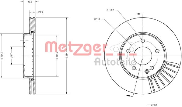 METZGER Bremžu diski 6110135