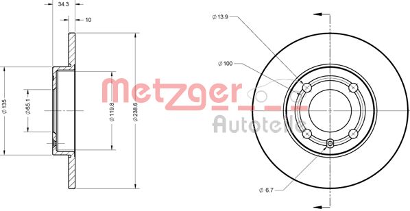 METZGER Тормозной диск 6110137