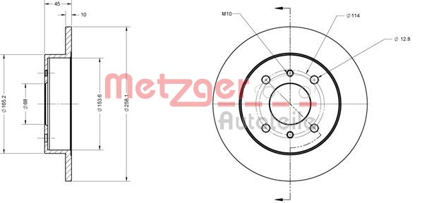 METZGER Bremžu diski 6110139