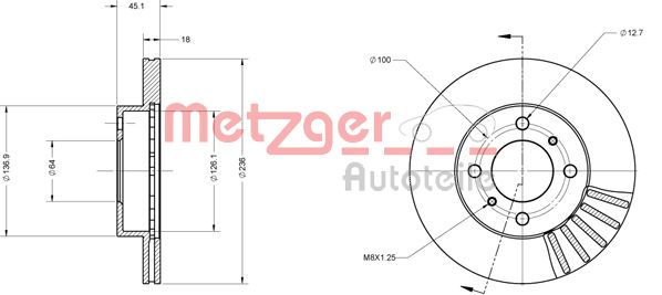 METZGER Bremžu diski 6110143