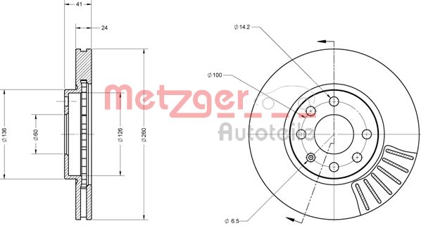 METZGER Bremžu diski 6110145