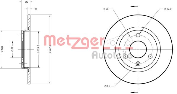 METZGER Bremžu diski 6110146