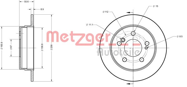 METZGER Тормозной диск 6110150