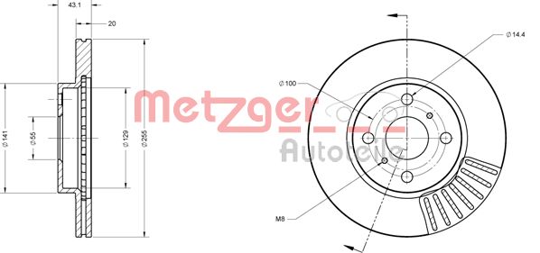 METZGER Bremžu diski 6110154