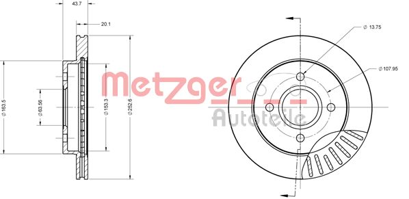 METZGER Тормозной диск 6110157