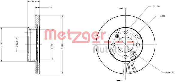 METZGER Bremžu diski 6110160