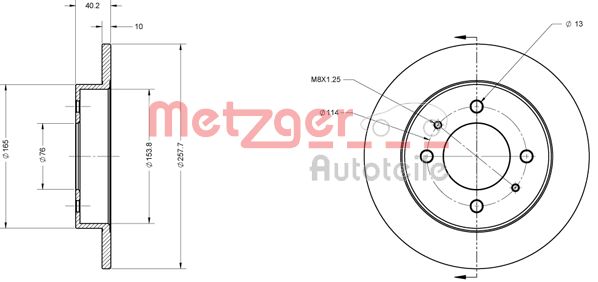METZGER Bremžu diski 6110165