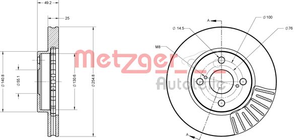 METZGER Bremžu diski 6110167