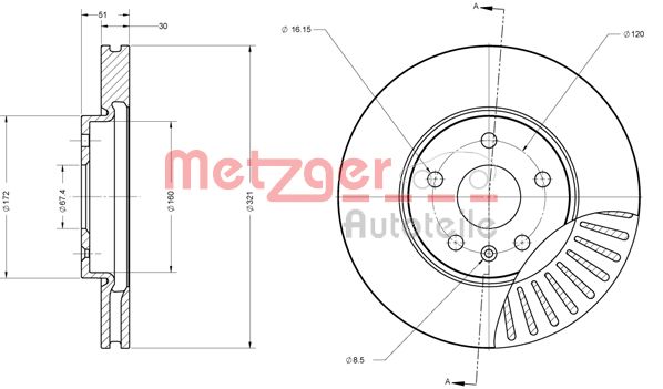 METZGER Bremžu diski 6110176