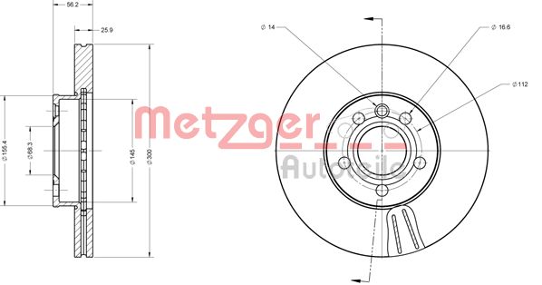 METZGER Bremžu diski 6110178
