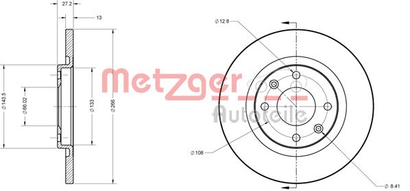 METZGER Bremžu diski 6110185