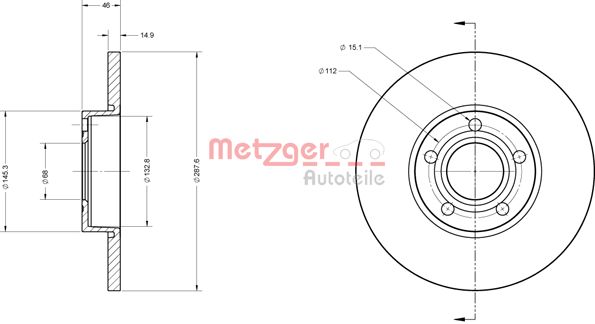 METZGER Тормозной диск 6110196