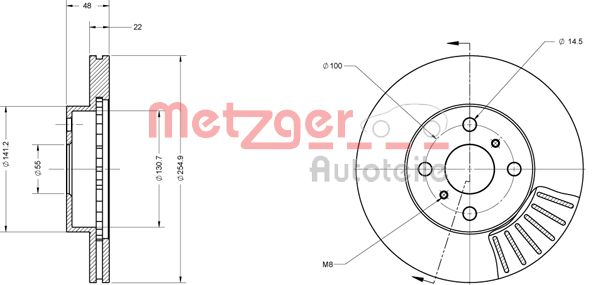 METZGER Bremžu diski 6110212