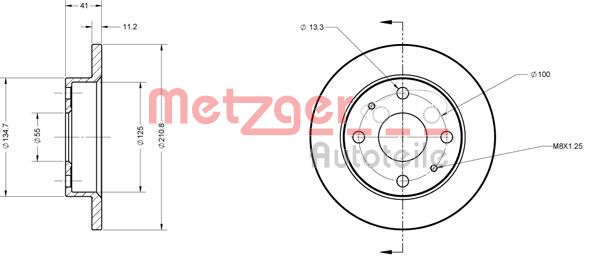 METZGER Тормозной диск 6110214
