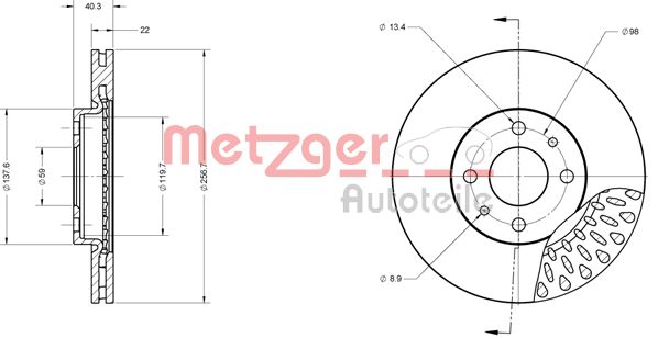 METZGER Bremžu diski 6110216