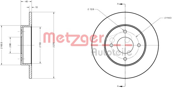 METZGER Тормозной диск 6110220