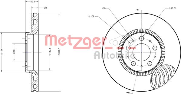 METZGER Тормозной диск 6110222