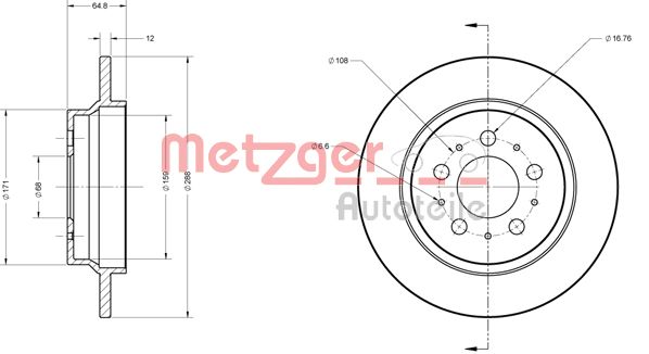 METZGER Тормозной диск 6110224