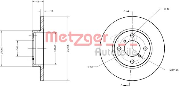 METZGER Bremžu diski 6110226