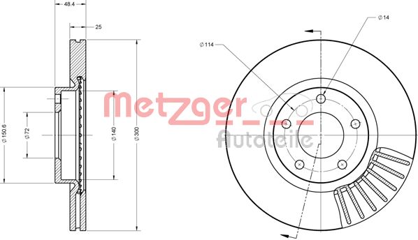 METZGER Тормозной диск 6110229