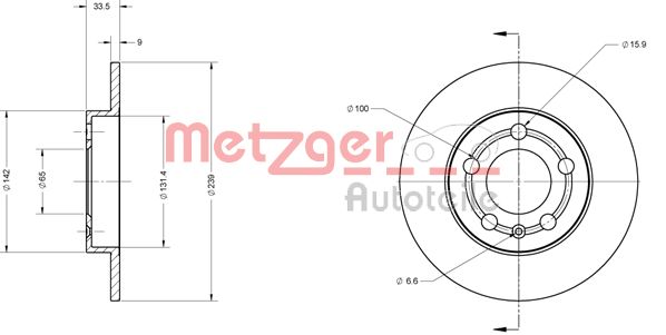 METZGER Bremžu diski 6110241