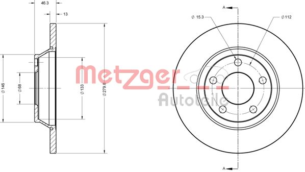 METZGER Bremžu diski 6110242