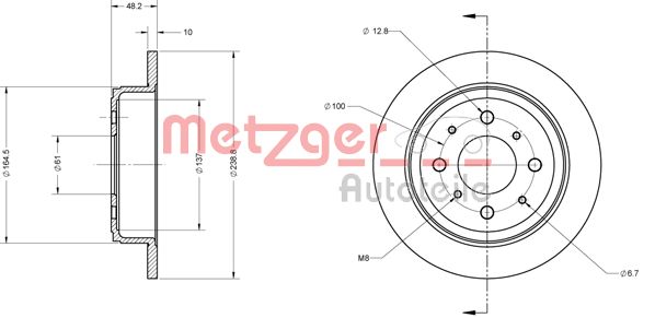 METZGER Bremžu diski 6110244
