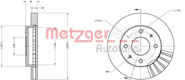 METZGER Bremžu diski 6110248
