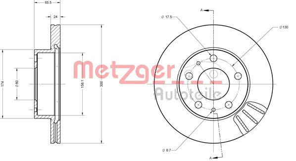 METZGER Тормозной диск 6110252