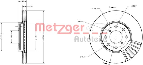 METZGER Bremžu diski 6110255