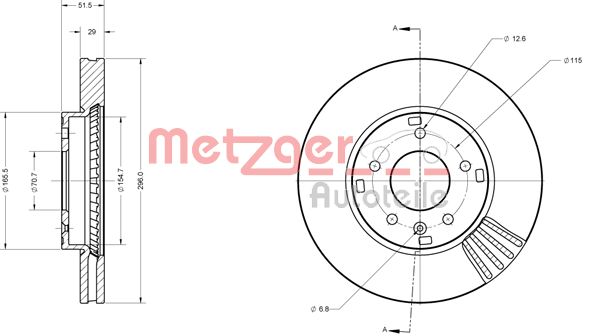 METZGER Тормозной диск 6110256